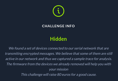 Challenge info for Hidden