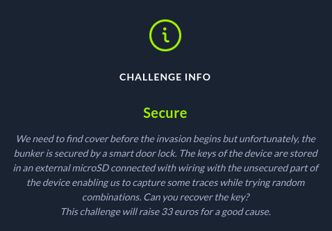Challenge info for Secure
